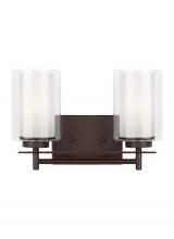  4437302-710 - Elmwood Park traditional 2-light indoor dimmable bath vanity wall sconce in bronze finish with satin