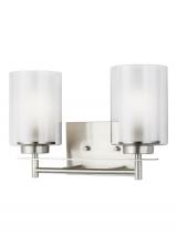  4437302-962 - Elmwood Park traditional 2-light indoor dimmable bath vanity wall sconce in brushed nickel silver fi