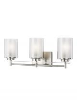  4437303-962 - Elmwood Park traditional 3-light indoor dimmable bath vanity wall sconce in brushed nickel silver fi