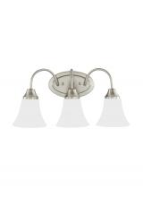  44807EN3-962 - Holman traditional 3-light LED indoor dimmable bath vanity wall sconce in brushed nickel silver fini