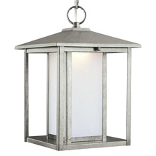  6902997S-57 - Hunnington contemporary 1-light outdoor exterior led outdoor pendant in weathered pewter grey finish