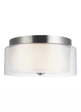  7537302-962 - Elmwood Park traditional 2-light indoor dimmable ceiling semi-flush mount in brushed nickel silver f