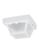  7569EN3-15 - Outdoor Ceiling traditional 2-light LED outdoor exterior ceiling flush mount in white finish with cl