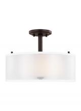  7737302-710 - Elmwood Park traditional 2-light indoor dimmable ceiling semi-flush mount in bronze finish with sati