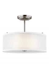  7737302-962 - Elmwood Park traditional 2-light indoor dimmable ceiling semi-flush mount in brushed nickel silver f