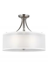  7737303-962 - Elmwood Park traditional 3-light indoor dimmable ceiling semi-flush mount in brushed nickel silver f