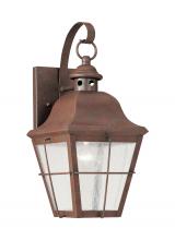  8462-44 - Chatham traditional 1-light outdoor exterior wall lantern sconce in weathered copper finish with cle