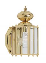  8507-02 - Classico traditional 1-light outdoor exterior small wall lantern sconce in polished brass gold finis
