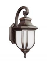  8736301EN3-71 - Childress traditional 1-light LED outdoor exterior large wall lantern sconce in antique bronze finis