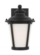  88240-12 - Cape May traditional 1-light outdoor exterior small wall lantern sconce in black finish with etched