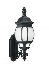  89103EN3-12 - Wynfield traditional 1-light LED outdoor exterior large wall lantern sconce in black finish with fro