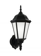  89941EN3-12 - Bakersville traditional 1-light LED outdoor exterior wall lantern sconce in black finish with satin
