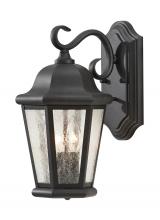  OL5901BK - Martinsville traditional 2-light outdoor exterior medium wall lantern sconce in black finish with cl