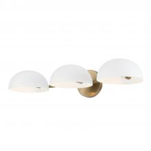  151431AW - 3-Light Vanity in Aged Brass and White