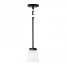  314411MB-334 - 1-Light Pendant in Matte Black with Soft White Glass Shade