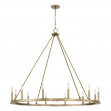  4912AD - 12-Light Wagon Wheel Chandelier in Aged Brass