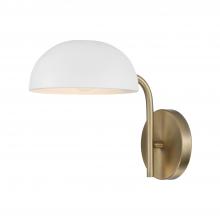  651411AW - 1-Light Sconce in Aged Brass and White