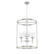  19752 - Hunter Xidane Brushed Nickel with Clear Glass 4 Light Pendant Ceiling Light Fixture
