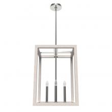 Hunter 19481 - Hunter Squire Manor Chrome and Distressed White 4 Light Pendant Ceiling Light Fixture