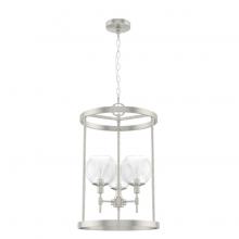  19750 - Hunter Xidane Brushed Nickel with Clear Glass 3 Light Pendant Ceiling Light Fixture