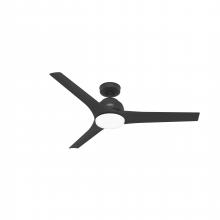  51585 - Hunter 52 inch Gallegos Matte Black Damp Rated Ceiling Fan with LED Light Kit and Wall Control