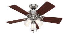  51011 - Hunter 42 inch Southern Breeze Brushed Nickel Ceiling Fan with LED Light Kit and Pull Chain