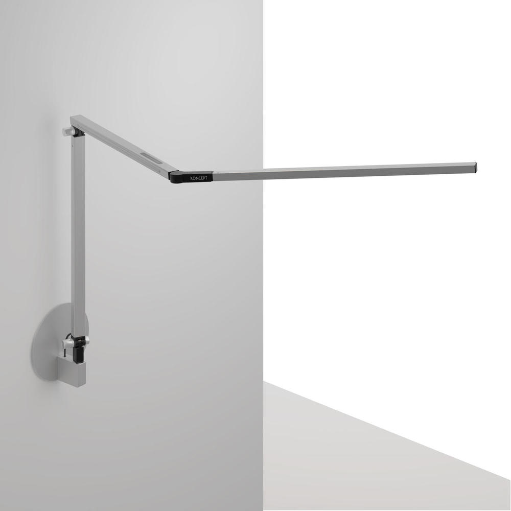 Z-Bar Desk Lamp with hardwire wall mount (Warm Light, Silver)