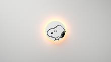 Koncept Inc RMW-12-SW-SN1-HW - PeanutsÂ® Ramen Wall Sconce, 12", Snoopy
