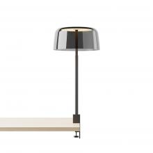 Koncept Inc YUC-SW-MTB-2CF+SDGY - Yurei Co-Working Lamp (Matte Black) Edge Clamp with 14" Acrylic Shade, Dark Gray