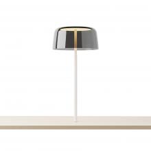 Koncept Inc YUC-SW-MWT-THR+SDGY - Yurei Co-Working Lamp (Matte White) with 14" Acrylic Shade, Dark Gray