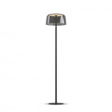 Koncept Inc YUF-SW-MTB+SDGY - Yurei Floor Lamp (Matte Black) with 14" Acrylic Shade, Dark Gray