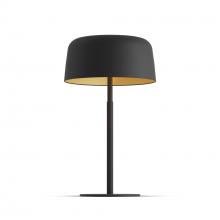 Koncept Inc YUT-SW-MTB+MMBG - Yurei Table Lamp (Matte Black) with 14" Matel Shade, Matte Black w/ Gold Interior