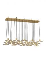  700TRSPEVS27TNB-LED930120 - Modern Eaves dimmable LED 27-light in a Natural Brass/Gold Colored finish Ceiling Chandelier