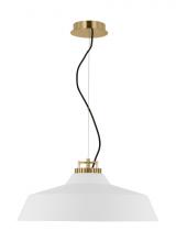  SLPD13027WNB - The Forge X-Large Short 1-Light Damp Rated Integrated Dimmable LED Ceiling Pendant in Natural Brass