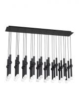  700TRSPGYD27TB-LED930120 - Modern Guyed dimmable LED 27-light Ceiling Chandelier in a Nightshade Black finish