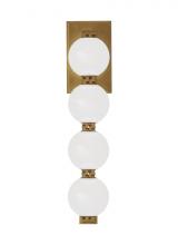  SLWS22530NB - The Perle 15-inch Damp Rated 1-Light Integrated Dimmable LED Wall Sconce in Natural Brass