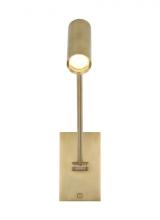  SLTS14530NB - The Ponte Small 5-inch Damp Rated 1-Light Integrated Dimmable LED Task Wall Sconce in Natural Brass