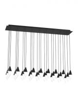  700TRSPTRT27TB-LED930120 - Modern Turret dimmable LED 27-light Ceiling Chandelier in a Nightshade Black finish