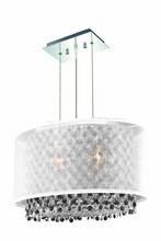  1692D17C-CL03/RC - 1692 Moda Collection Hanging Fixture w/ Silver Fabric Shade L17.5in W12.5in H11in Lt:2 Chrome Finish