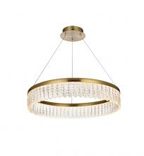 Elegant 2060D24SG - Rune 24 Inch Adjustable LED Chandelier in Satin Gold