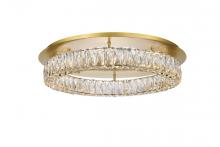  3503F26G - Monroe LED Light Gold Flush Mount Clear Royal Cut Crystal