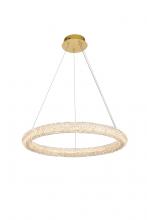  3800D26SG - Bowen 26 Inch Adjustable LED Chandelier in Satin Gold