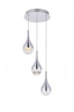  3803D12C - Amherst Collection LED 3-light Chandelier 12inx9in Chrome Finish