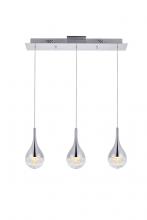  3803D24C - Amherst Collection LED 3-light Chandelier 24inx4inx9in Chrome Finish