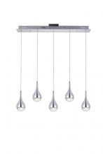  3805D33C - Amherst Collection LED 5-light Chandelier 34inx4inx9in Chrome Finish