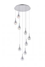  3809D24C - Amherst Collection LED 9-light Chandelier 24inx9in Chrome Finish
