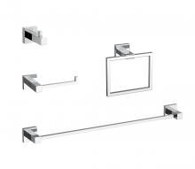 Elegant HWB-12S4PCH - Bathroom hardware set 24"x2.7+6.6"x3.1"+2.7"x2.2"+7.8"x5.9 chrome