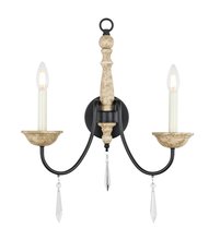  LD6101W17WD - Porter 2 light Weathered Doveand Black wall sconce