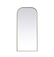 Elegant MR1FL3276BRS - Metal Frame Arch Full Length Mirror 32x76 Inch in Brass