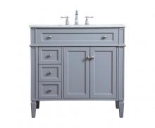 Elegant VF12536GR - 36 Inch Single Bathroom Vanity in Grey